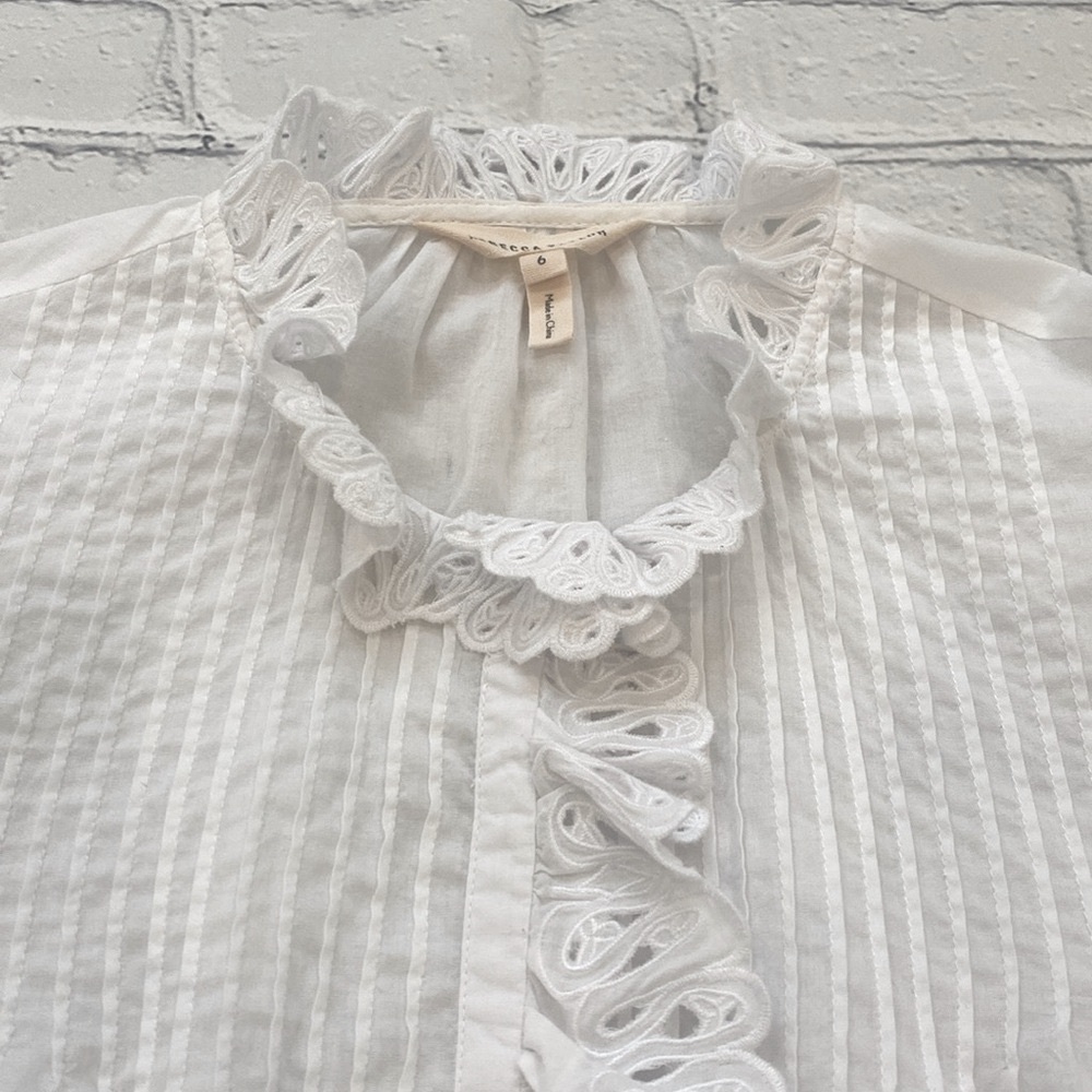Rebecca Taylor Nouveau Eyelet Cotton Top - Picture 5 of 14